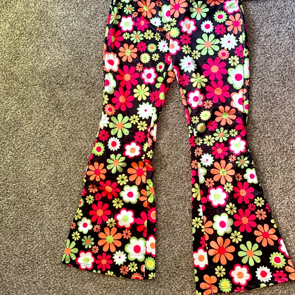 Flower hippie 60’s 70’s pants women’s 2X